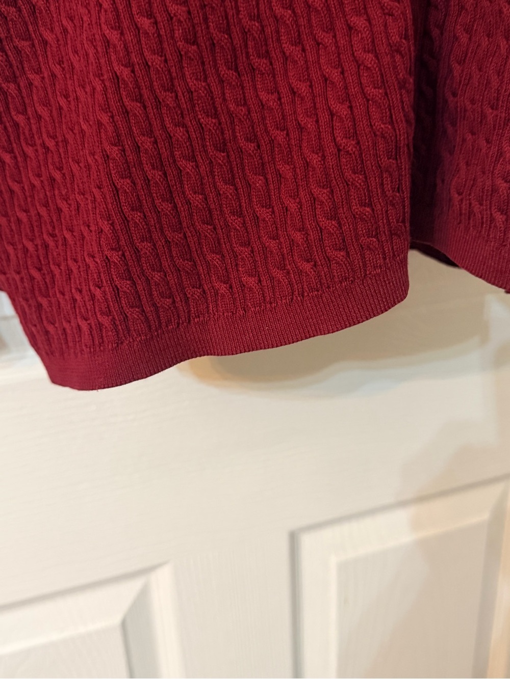 Pendleton Deep Red  Burgundy Cable-Knit V-Neck Cardigan Sweater 2XL - Picture 7 of 9
